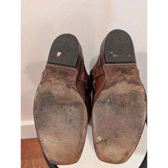 Vintage Brown Leather Harness Boots – Size 8.5–9, CAT/Vibram Sole, Moto Style - Picture 10 of 10